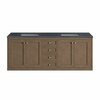 James Martin Vanities Chicago 72in Double Vanity, Whitewashed Walnut w/ 3 CM Charcoal Soapstone Quartz Top 305-V72-WWW-3CSP